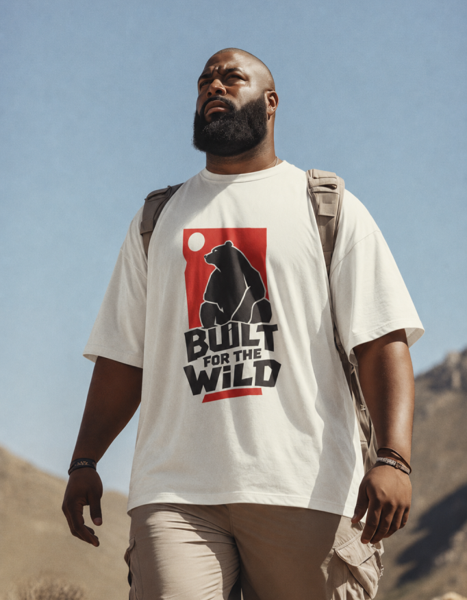 Unisex Built For The Wild Graphic Printed Oversized T-Shirt