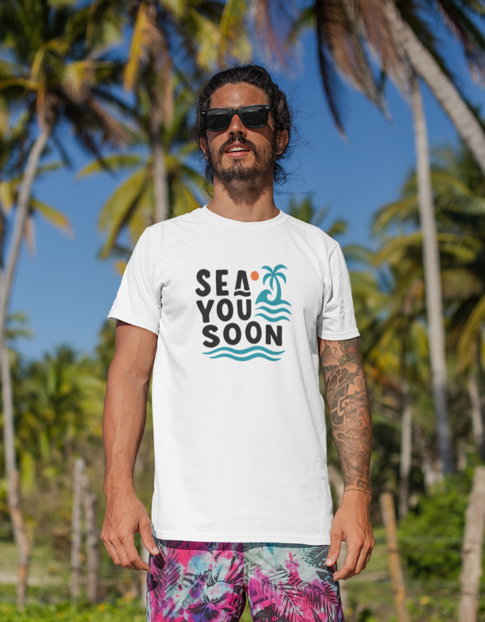 Unisex "Sea You Soon" Graphic Printed Regular Fit T-Shirt