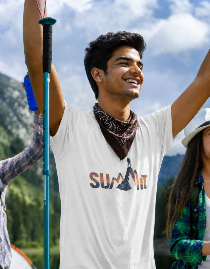 Unisex "Summit" Graphic Printed Regular Fit T-Shirt
