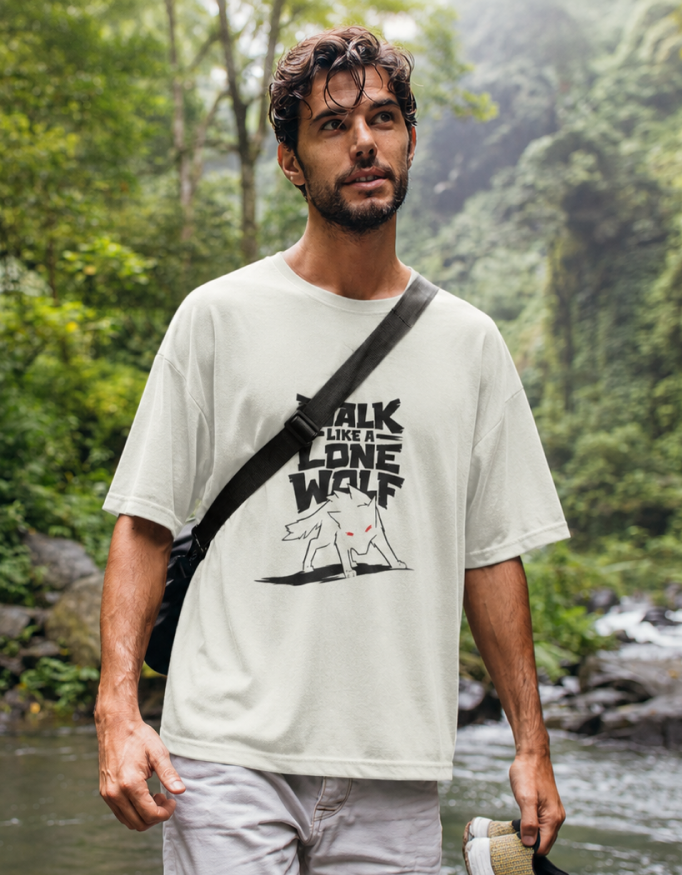 Walk Like a Lone Wolf Unisex Oversized T-Shirt