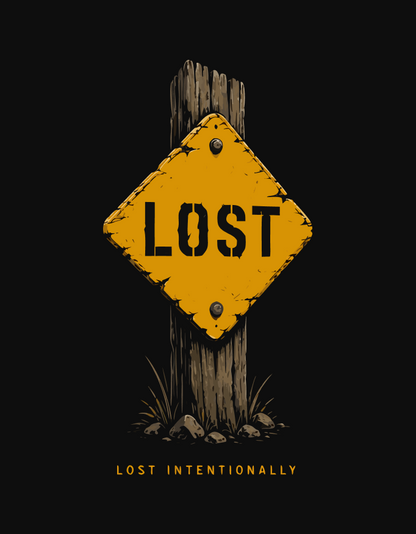 Unisex "Lost Intentionally" Graphic Printed Regular Fit T-Shirt