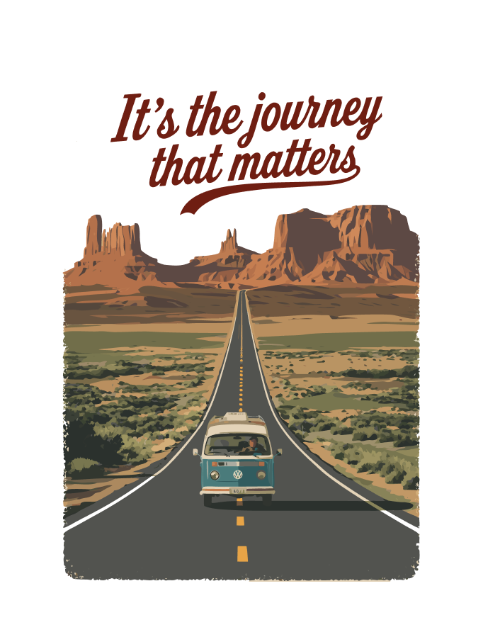 Unisex "It's the Journey That Matters" Graphic Printed Regular Fit T-Shirt