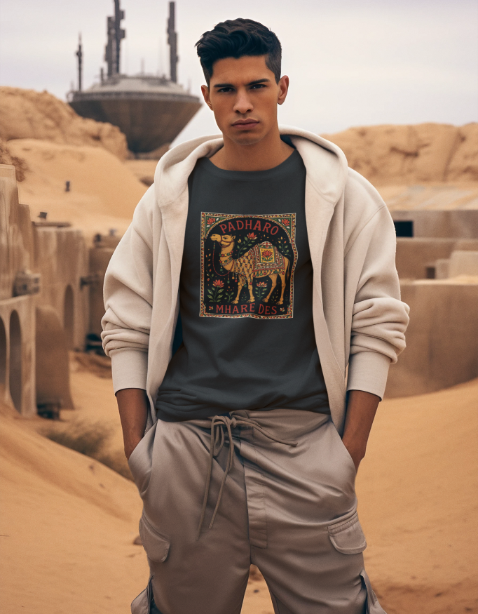 Unisex "Padharo Mahre Des" Graphic Printed Regular Fit T-Shirt - Jaipur Edition