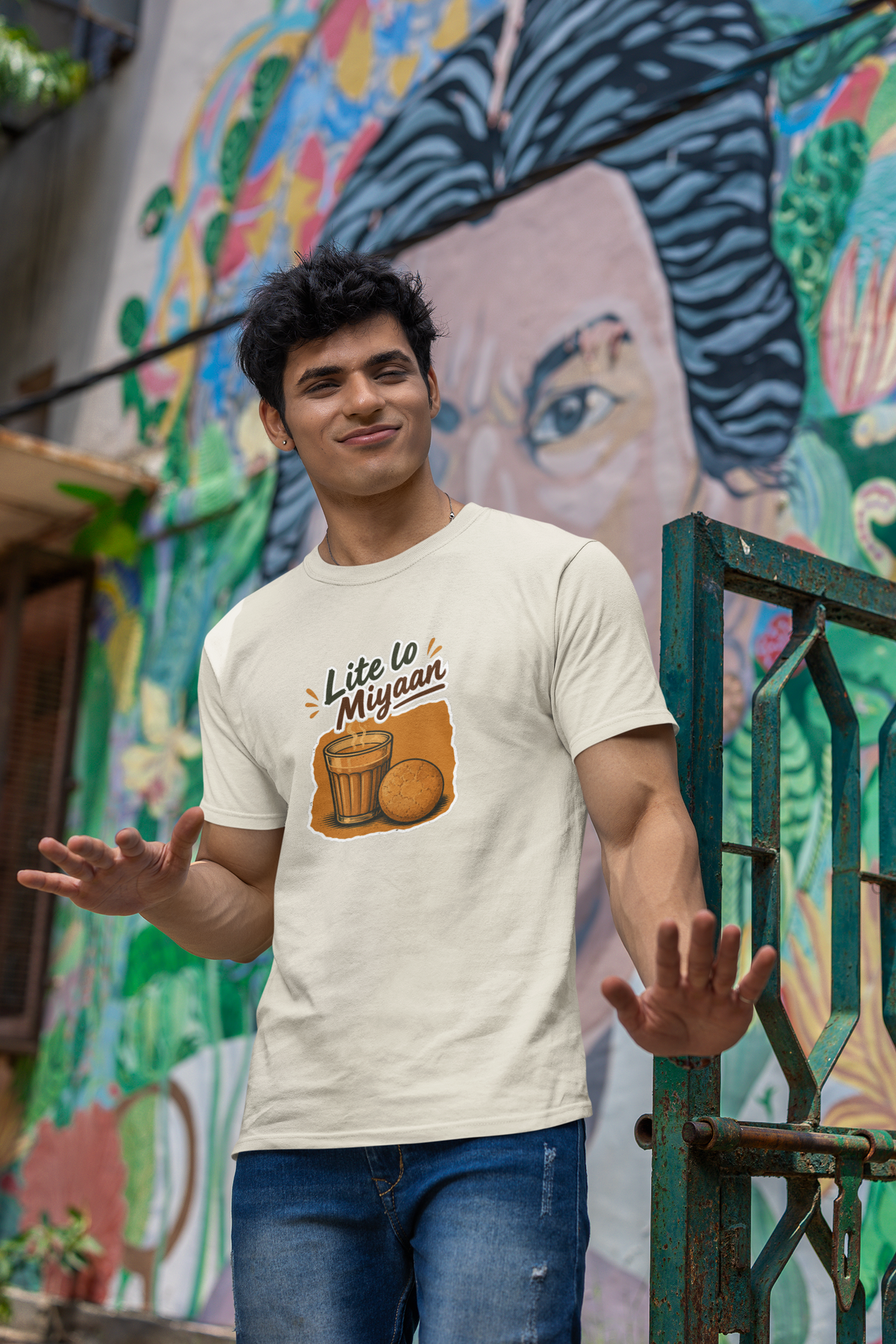 Unisex "Lite Lo Miyaan" Graphic Printed Regular Fit T-Shirt - Hyd Edition