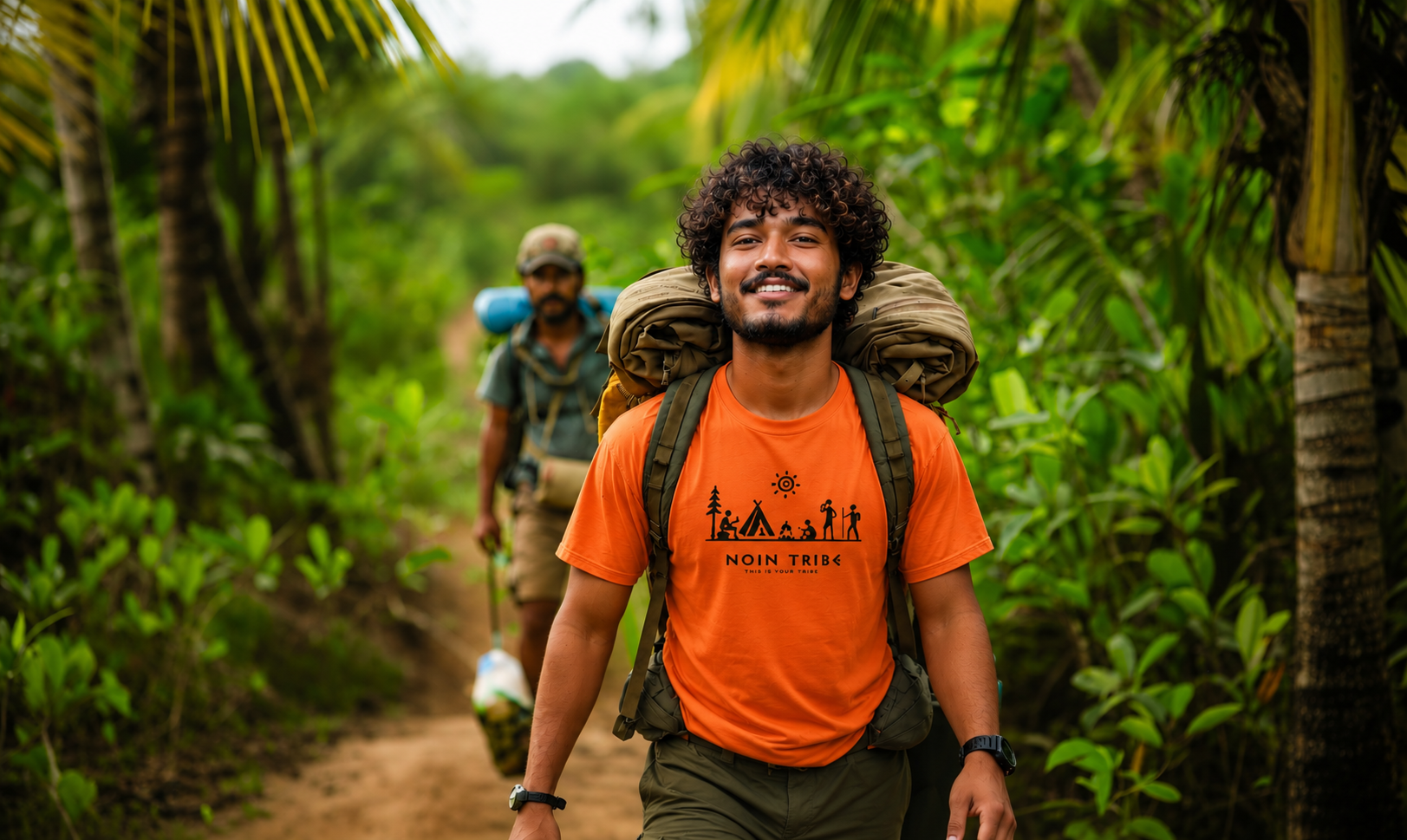 a person trekking netravali wearing noin t-sirt